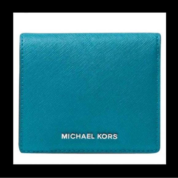 Michal Kors Saffiano leather teal wallet - Picture 2 of 11